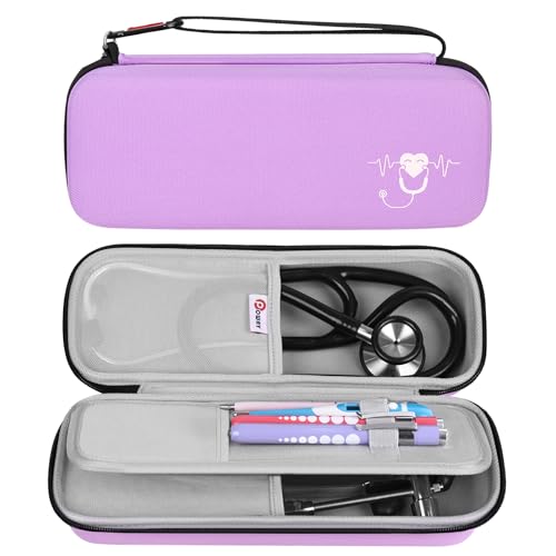 Image of Stethoscope Carrying Case, Hard Stethoscope Case Compatible for 3M Littmann Classic III, Cardiology IV Diagnostic, MDF Acoustica Stethoscopes and Other Nurse Accessories (Purple)
