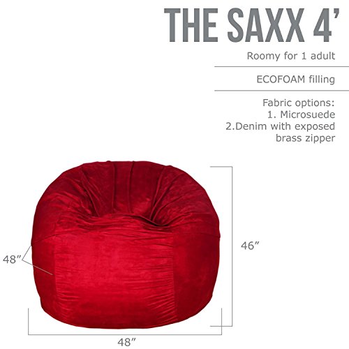 Jaxx Classic Saxx 4 Ft Bean Bag, Pumpkin Microsuede #TOP7