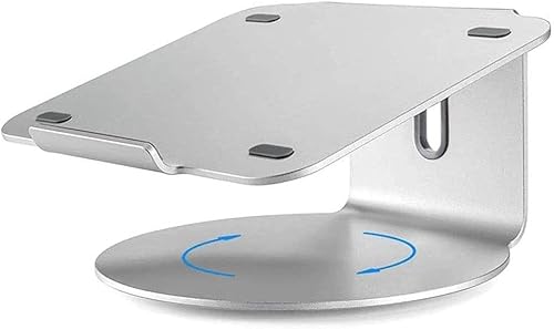 Miniatura 2 de Laptop Stand,360 Rotation Aluminum Alloy Material Durable Cooling Base Laptop Stands for 10 to 15.6 Inches Notebook Computer (Color  Silver)