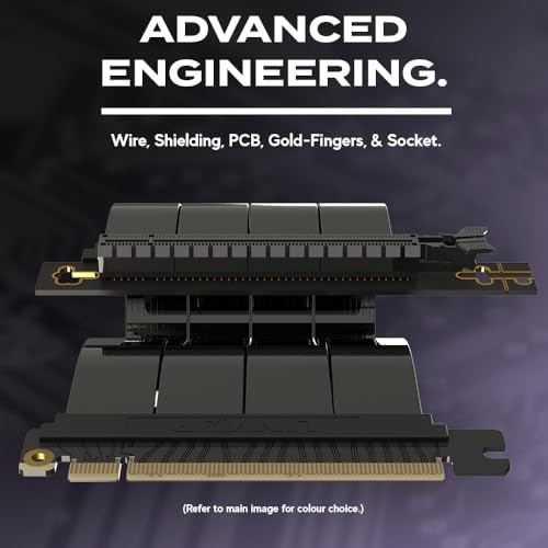Image of LINKUP - AVA5 PCIE 5.0 Riser Cable (Open Box) | RTX5090 RX9070 GPU Ready | x16 128GB /s Speed | Compatible with PCIe 4.0 & WRX80 /WRX90E | Right Angle, Black 5cm (Total Length 9cm)