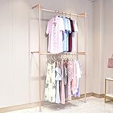 PPTYFXM Industrial Pipe Clothing Racks Wall Mounted Clothes Racks Double Hanging Rods Heavy Duty Garment Rack for Boutiques Retail Display,Walk-in Closet System,MUL(D-Single Group