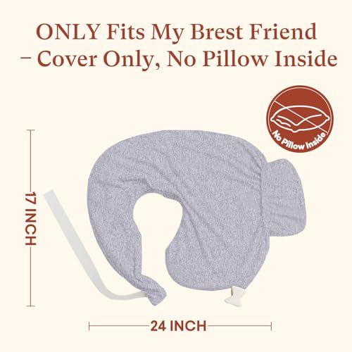 Image of Nursing Pillow Cover 2-Pack, Fits Wrap-Around U-Shaped Nursing Support Pillows (22 x 16 x 5 in), Soft & Breathable, Easy On /Off - Covers Only