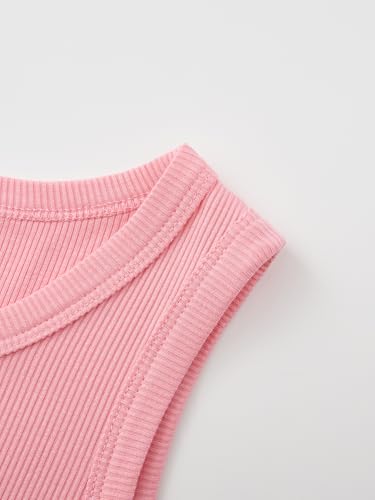 Image of NEW 6-14Y Tween Girls Stretchy Rib Knit Outfit Rayon Tank & Shorts Set Casual Lounge Playwear