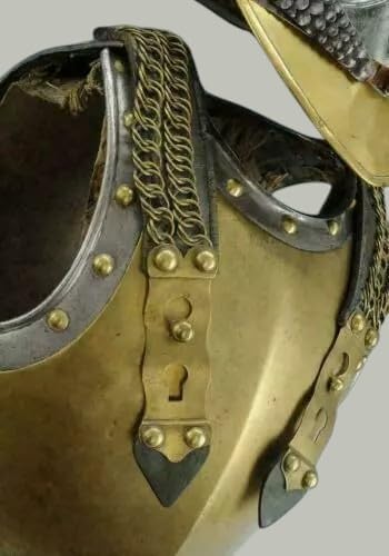 French Cuirassier Breastplate Armor – 19th Century Reproduction Medieval Knight Cuirass – Cavalry Chestplate Costume Armor Gold