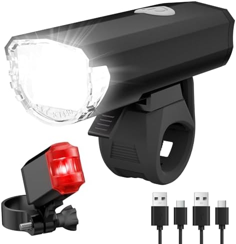 Gobikey Fahrradlicht Set,StVZO Zugelassen Fahrradlicht Vorne & Rücklicht | IPX6 Wasserdicht Fahrrad Lichter LED Fahrradbeleuchtung Set,USB Typ-C Wiederaufladbares Fahrradleuchten S