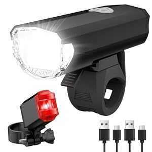 Gobikey Fahrradlicht Set,StVZO Zugelassen Fahrradlicht Vorne & Rücklicht,IPX6 Wasserdicht Fahrrad Lichter LED Fahrradbeleuchtung Set,USB Typ-C Wiederaufladbares Fahrradleuchten Set Fahrradlampe