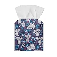 Housse De Boîte à Mouchoirs Carrée En Similicuir, Motif Chat Kawaii, 13x13x14 Cm, Pour Salle De Bain Ou Bureau