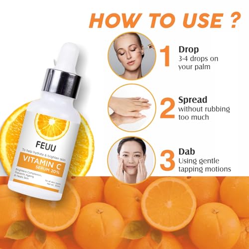 Image of Vitamin C Serum 20%, 30ml, Brightens Complexion, Prevents Ageing, Heals Skin