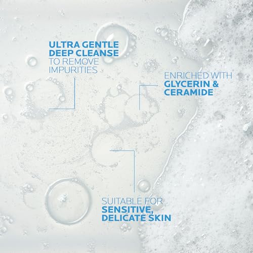 La Roche-Posay Toleriane, Gel Detergente Schiumogeno a Doppia Azione, Adatta a Pelli Sensibili, Elimina Impurità e Sebo, Pelle Morbida e Idratata, Formula con Tensioattivi Delicati e Glicerina, 400 ML