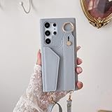 Carambola スマホケース Galaxy S22用ケース カード入れ付き ショルダー 斜め掛け シンプル 落下防止 保護ケース S21/S22plus/S22 Ultra/S23/S23plus/S23 Ultra/A13-5G/A33-5G/A53-5G/A54-5G機種対応 (Galaxy S22, ブルーグレー)