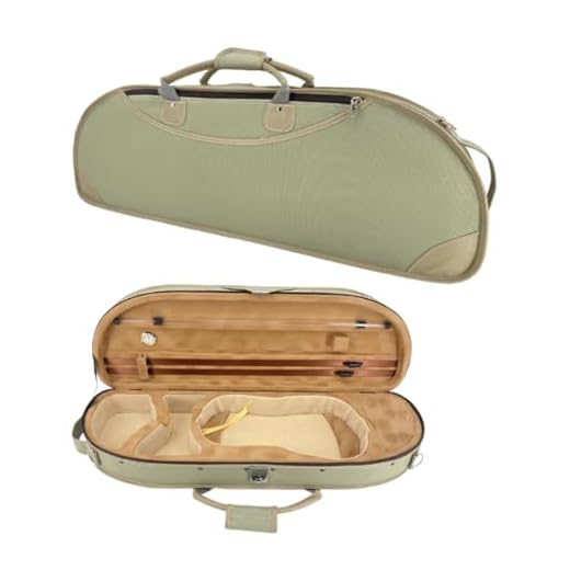 WUQIMUSC Estuche para violín 4/4 de tamaño completo de nailon Oxford caja ligera correas de hombro ajustables bolsa de violín de viaje (verde guisante)