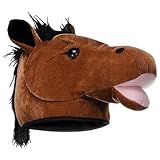 Horse Head Hat | Horses Head Costume Hats | Horse Hair Hat | Horses Heads Cap | Plush Horses Head | Horse's Mane Costume | Pony Costumes | Farm Animal Costume Accessories | One SIze