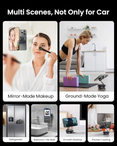 Image of Vacuum Suction Phone Mount for Magsafe, Magnetic Phone Holder for Your Car | 2026 Upgraded, 109+LBS Strongest Suction, 360 Adjustable Foldable, 24 N55 Stronger Magnets, for iPhone 17 /16 /15 /14 /13 /12