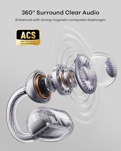 Image of TALIX Ultra Open Ear Earbuds X6, Clip-On Headphone with Directional Sound, Ultra-Light Comfort Fit, Bluetooth 5.4 Wireless Earbuds, 26H Playtime, Spatial Sound, for Running, Workout & Daily Use(Black)