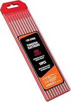 FEIFANKE WIG Wolfram Elektrode 2,4 x 175 mm WTh20/EWTh-2 Tungsten Universelle WIG Nadeln für Stahl Edelstahl Alu Rot(10 Stück)