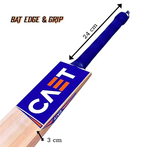 Image of Popular Willow Cricket Bat for All Tennis Balls (Natural, Full Size), Wood, Multicolour
