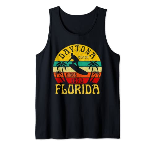 Daytona Beach Florida Surf Surfista Océano Vintage Camiseta sin Mangas