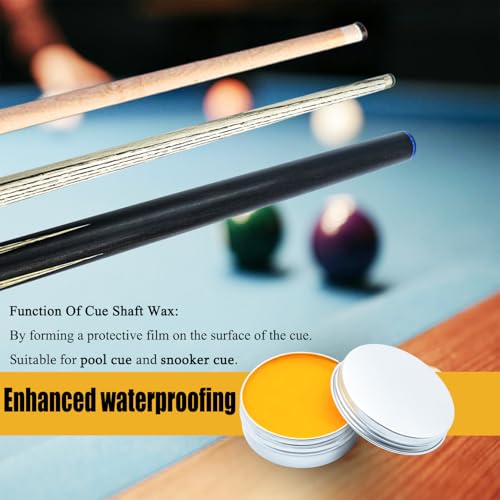 Pool Cue Shaft Wax Set, 2/3 Pack Pool Cue Stick Wax Cleaner with Cleaning Cloth Cue Shaft Burnisher and Smoother for Wood Pool Stick - Image 4