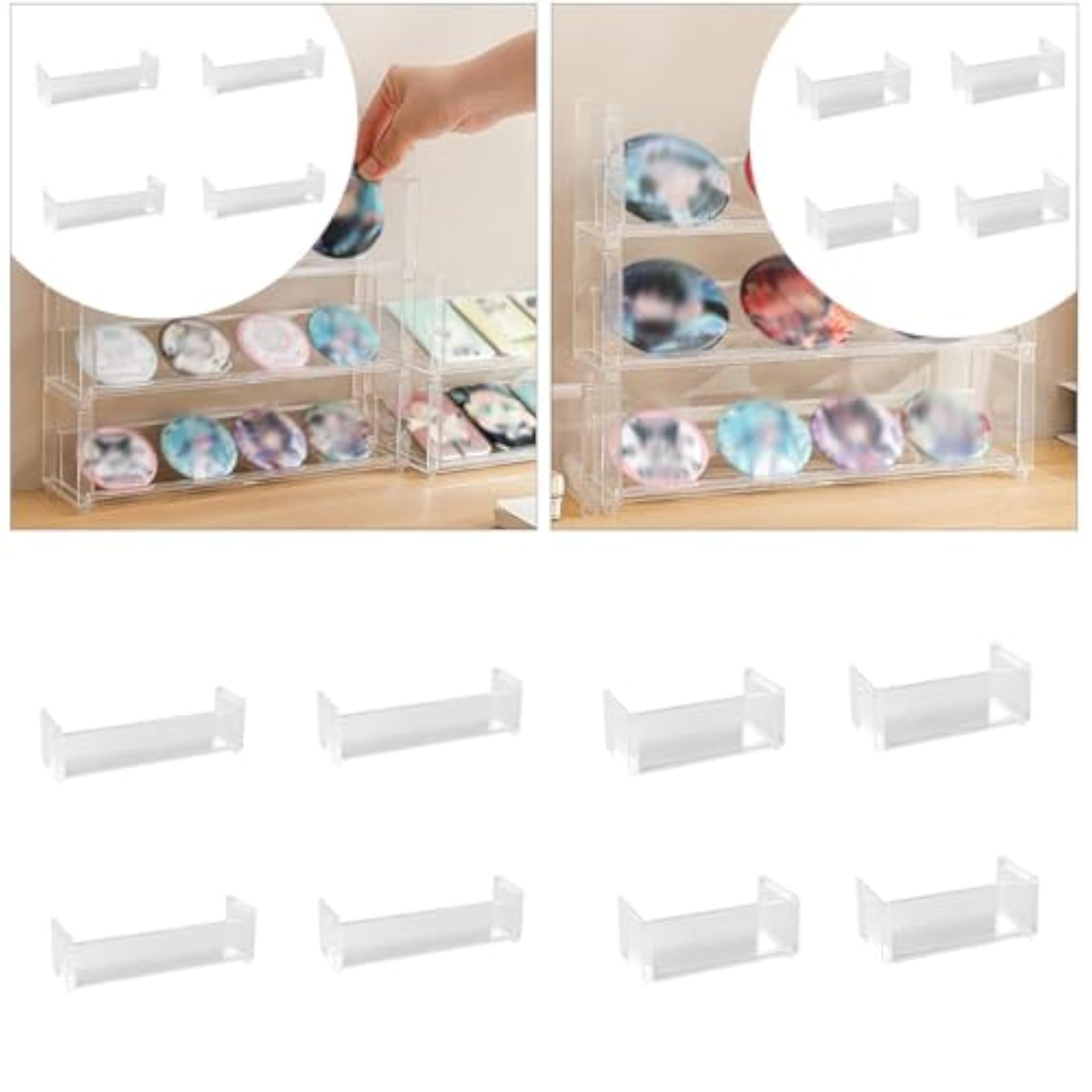 4Pcs Clear Display Rack Storage Cabinet for Kitchen