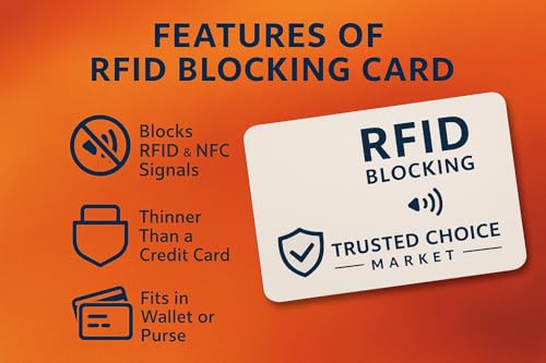 RFID Blocking Cards 6-Pack – NFC Contactless Protection for Credit, Debit, ID, ATM Cards & Passport – Slim Anti-Theft Card Blocker for Wallet & Purse (Grey)3