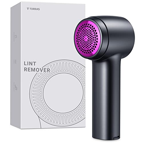 TORRAS Fabric Shaver Rechargeable 3-Speed Electric Lint Remover Shaver for Delicate Fabric Without Damage, Sweater Shaver with Double 6 Blades Work 5Hï¼ŒClothes Shaver ,Lint Shaver, Defuzzer-Lucky Red