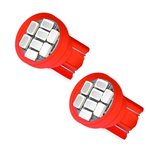 Pack 10 Bombillas LED T10 194 168 Rojas miniatura 3