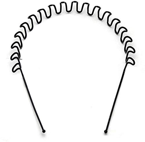 Image of Flexible Metal Wavy,Spring Zig Zag and Chain Hair Band Hair Hoop Hairband Daily Use for Unisex Men Women Pack 5