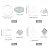 PH PandaHall Mirror Mosaic Tile, 180pcs 4 Shapes Glass Mirror Tile Flat Round/Triangle/Rhombus/Square Decorative Mosaic Tiles Mirror DIY Tiles for Art Wall Door Home Jewelry Craft Decorations, Clear
