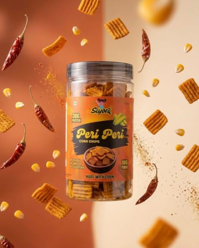 Image of SIYORA Peri Peri Corn Chips & Multi Millet Mint Chips Combo | Crunchy Baked Snacks | Spicy Peri Peri & Refreshing Mint Flavours | Millet & Corn Snack | Anytime Snacking | Pack of 2