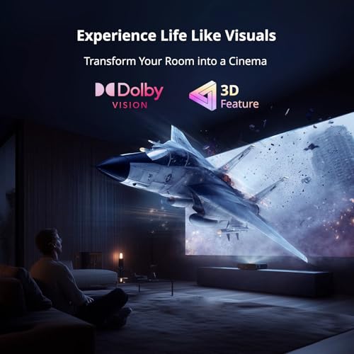 Formovie Theater Premium 4K UHD Ultra Short Throw Triple Laser Projector with Google TV Licensed Netflix, 2200 ISO Lumens, Bowers & Wilkins Speakers,3D Support UST Laser TV for Home Theater