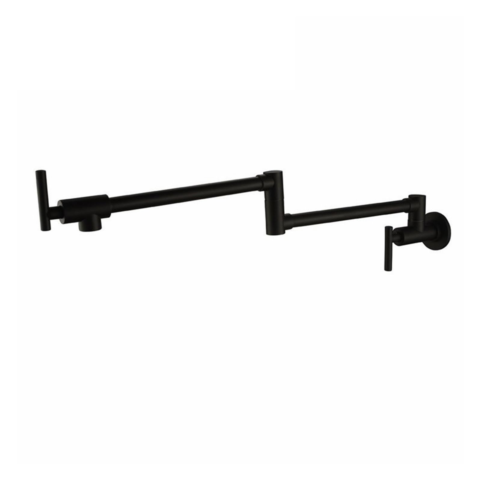 ZQFHSX Brass Pot Filler Tap, Wall Mounted Kitchen Sink Faucet Single Cold Taps Hole faucets 360 Rotate Folding Spout Spigot for Most Scenarios(Black)