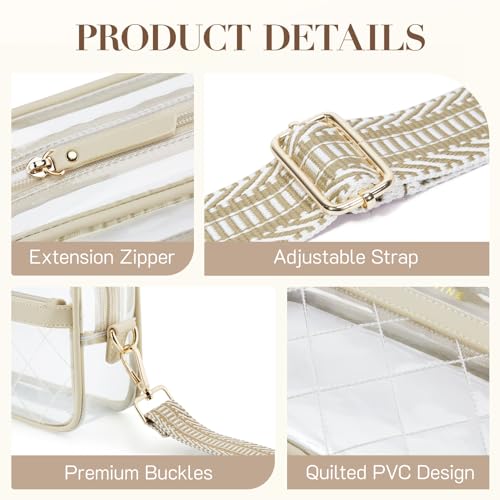Missnine Clear Bag For Stadium Events Quilted Clear Purse For Women Stadium Approved Pvc Crossbody Bag Concert Bag thumb #3