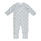 Sweat-Overall für Jungen mit Alloverprint. Mit schräg verlaufender Druckknopfleiste vorne und umklappbaren Füßen.