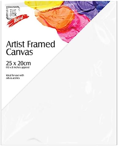 20cm x 25cm Framed Canvas - Blank Plain Stretched for Oils & Acrylics
