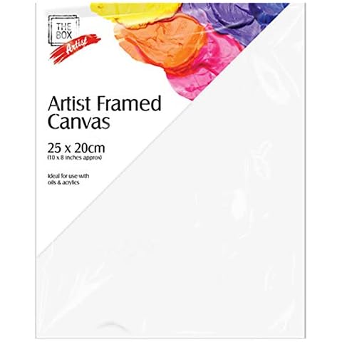 20cm x 25cm Framed Canvas - Blank Plain Stretched for Oils & Acrylics Cover