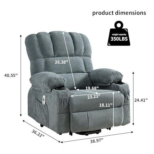 Sillón reclinable eléctrico con masaje y calor miniatura 2