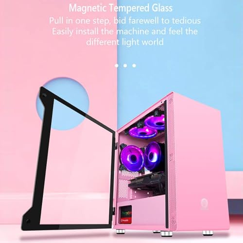 Gabinete para Gaming y Oficina, Mini Mid-Tower compatible M-ATX e ITX, 6 ventiladores 120mm, Panel lateral de cristal templado, Color Style 3 miniatura 5