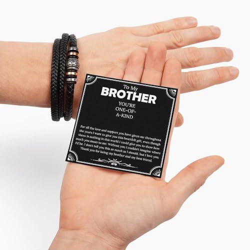Image of To My Brother Bracelet, Bracelet for Brother from Sister, Gifts from Mom and Dad, Birthday Gift with Message Card and Box