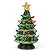 Ceramic Christmas Tree - Tabletop Christmas Tree with Lights - (6.75 inch Small Green Christmas Tree/Multicolored Lights) - Lighted Vintage Ceramic Tree