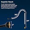 Camco RV Holding Tank Swivel Stik Rinser - Features Powerful Rotary Cleaning Action & 34-Inches of Flexible Reach - Equipped with 1/4 Turn Shutoff Valve & Ergonomic Easy Grip Handle (40074)