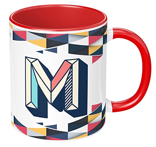 Image of 3D Colorful Alphabet Letter M Printed Coffee Mug For Girls Boys Friends Love Kids Best Gift For Birthday Anniversary Initial Letter M (Microwave Safe Ceramic Tea Coffee Mug-350ml) - ABV3TM2 114