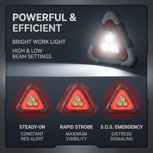 Llamarada de carretera LED triangular de emergencia recargable para coche 2