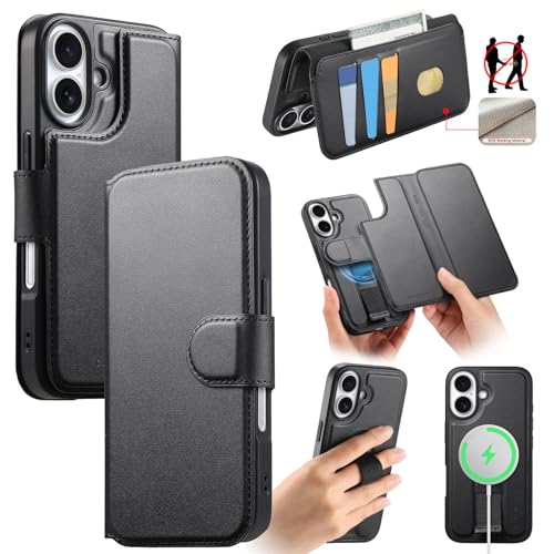 Étui 2 en 1 pour iPhone 14 Plus en cuir de style premium noir