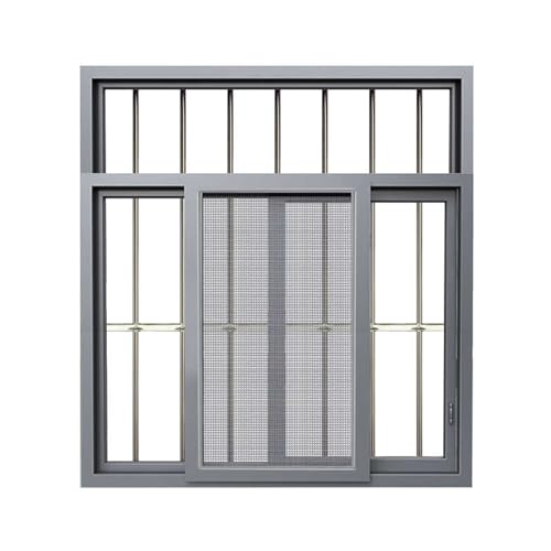 Shed Windows Aluminum Alloy Manual Sliding Windows with Tempered Glass, Screens and Anti-Theft Nets, Lockable Basement Replacement Window(60X60CM/23.6X23.6IN)