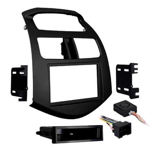 Metra Electronics 99-3309B-LC Single/Double DIN Stereo Installation Dash Kit for 2013-Up Chevy Spark (Matte Black)