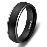 anillo titanio negro Tienen un ancho de 4 mm y 6 mm. Para hombre y mujer.
