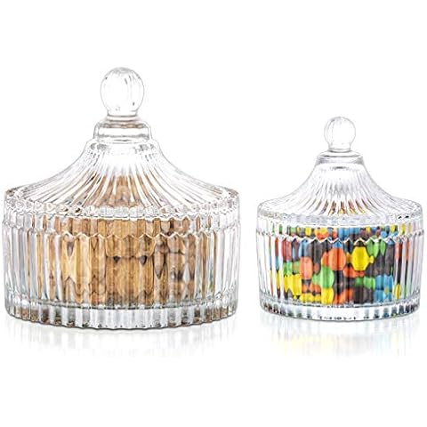 Süße Gläser mit Deckel Vintage Glasgefäße Kleine + große Vorratsgläser Cover