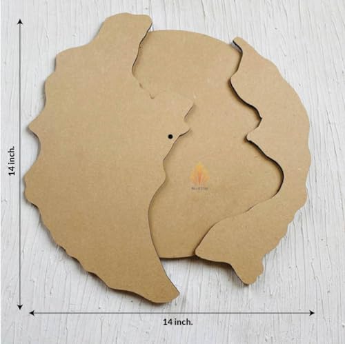 Image of Rise n Shine DIY Resin Clock Making Kit - 12 Inch Round MDF Base (4.5mm) with 18mm Quartz Clock Movement & Fancy Needles for Resin Art Wall Clock(Pack of 1) (Golden Style 1)