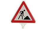 Temka 13131 HD Schild, Dreieckig, Bauarbeiten, Weiss-Rot