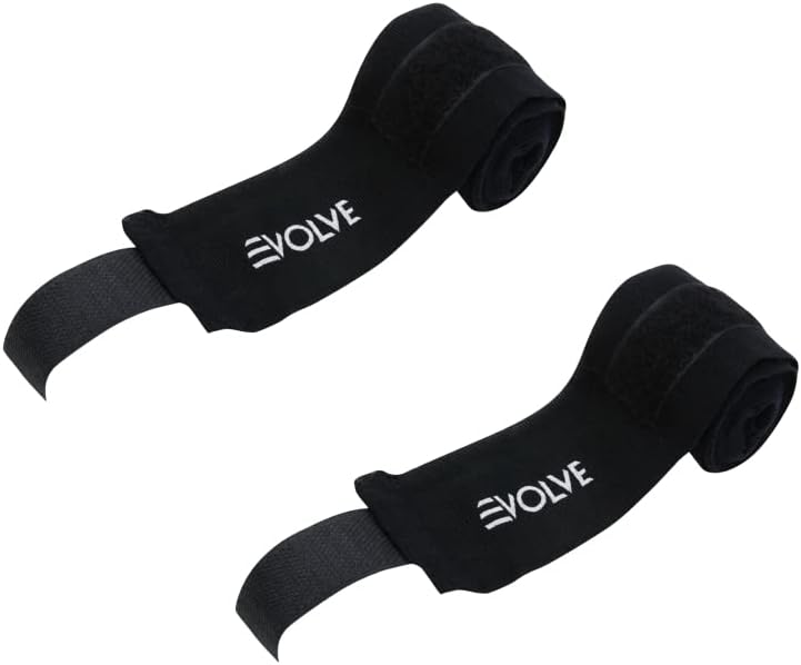 Evolve 4.5m Hand Wraps | for Boxing, MMA, Muay Thai & Kickboxing – Breathable, Stretchable, Wrist & Knuckle Support – Pair of 2